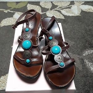 Bandoloino dark brown leather sandals